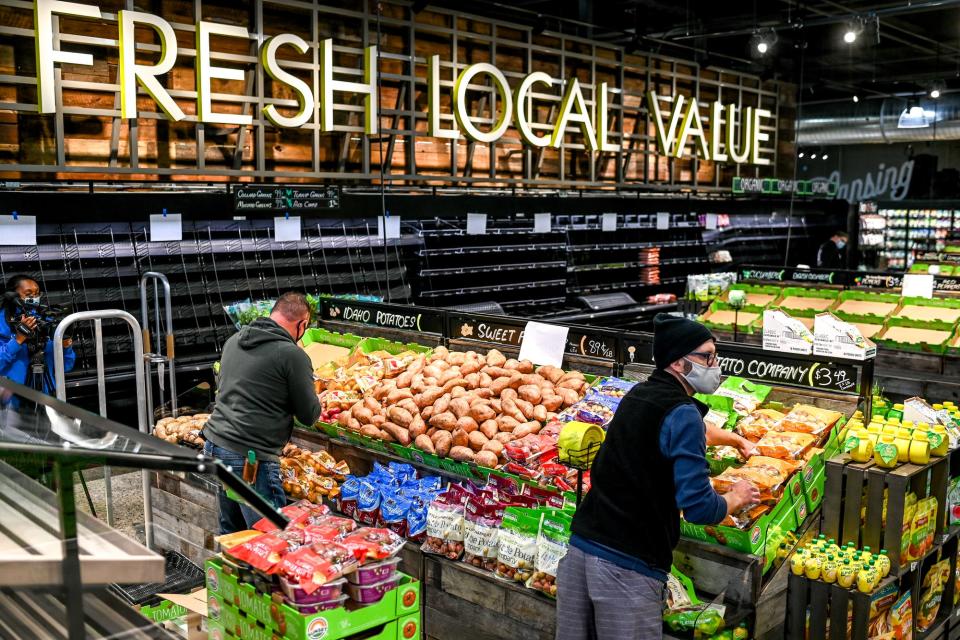 The produce section at the Capital City Market on Monday, Oct. 12, 2020, in downtown Lansing. The Meijer-operated grocery store opens on Wednesday.