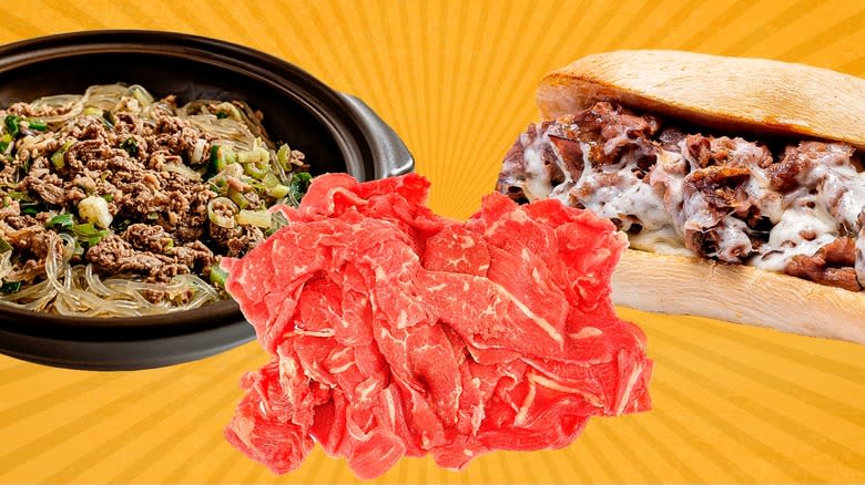 japchae, shaved steak, cheesesteak 