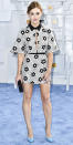 <b>HOLLAND RODEN</b> The Teen Wolf star has a mod moment in a black-and-white design featuring a collar and sexy keyhole neckline. She adds a pop of color via her blue patent pumps.