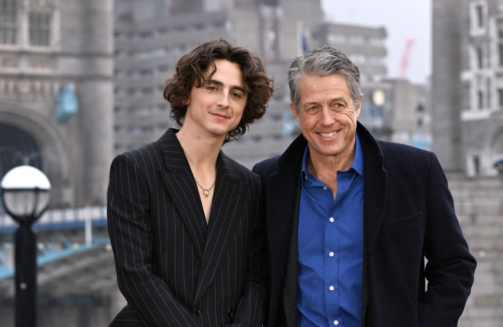 Hugh Grant was nervous to meet Timothee Chalamet credit:Bang Showbiz