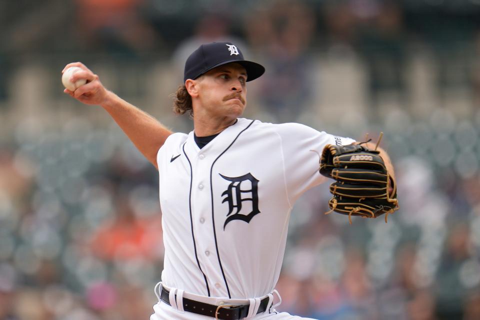Detroit Tigers pitcher Sawyer Gipson-Long throws against the Chicago White Sox in the third inning at Comerica Park in Detroit on Sunday, Sept. 10, 2023.