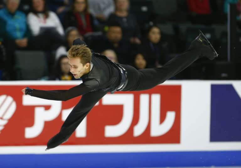 Michal Brezina of the Czech Republic competes in the Men's Free Skate at Skate America to take silver with a total score of 239.51