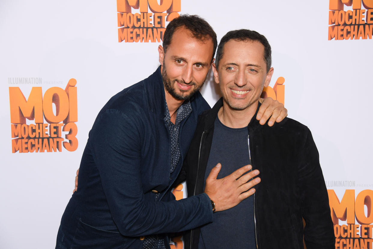 PARIS, FRANCE - JUNE 27:  (L-R) Arie Elmaleh and Gad Elmaleh attend the Despicable Me (Moi Moche Et Mechant 3) Paris Premiere at Cinema Gaumont Marignan on June 27, 2017 in Paris, France.  (Photo by Stephane Cardinale - Corbis/Corbis via Getty Images)