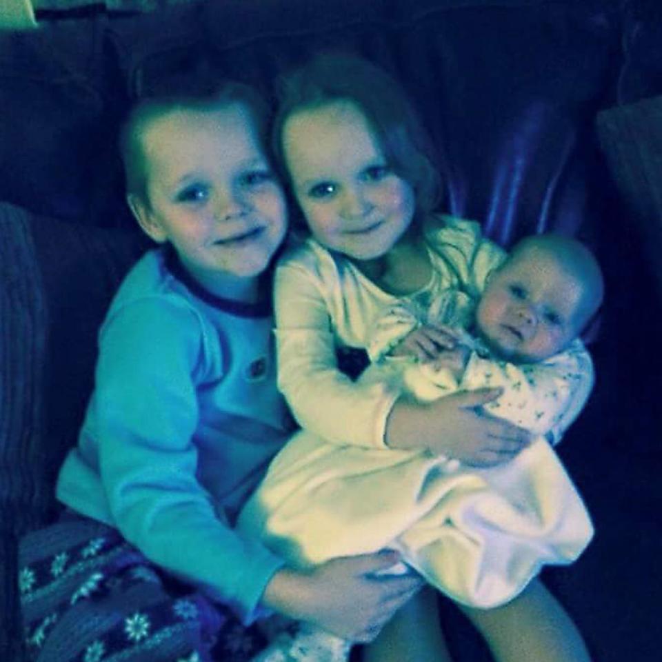 Brandon, Lacie and Lia Pearson, who died following the blaze at their home in Greater Manchester (PA)