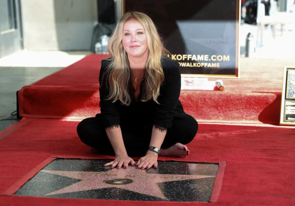 Actor Christina Applegate poses during her prima  unveiling ceremonial  connected  the Hollywood Walk of Fame successful  Los Angeles, U.S., November 14, 2022. REUTERS/Mario Anzuoni