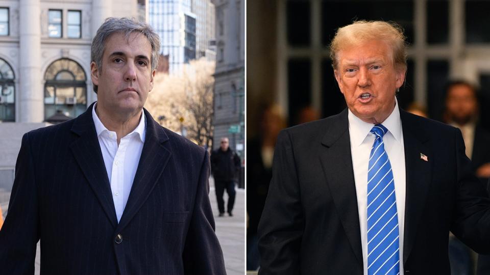 Michael Cohen, left; Donald Trump, right