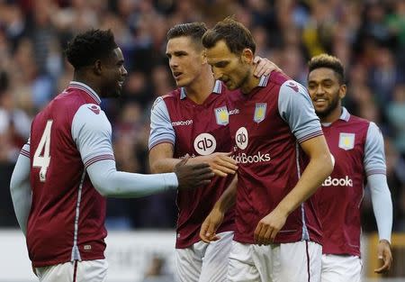 Football - Wolverhampton Wanderers v Aston Villa - Pre Season Friendly - Molineux - 28/7/15. Aston Villa's Libor Kozak celebrates after he scored their first goal. Mandatory Credit: Action Images/Craig Brough/Livepic