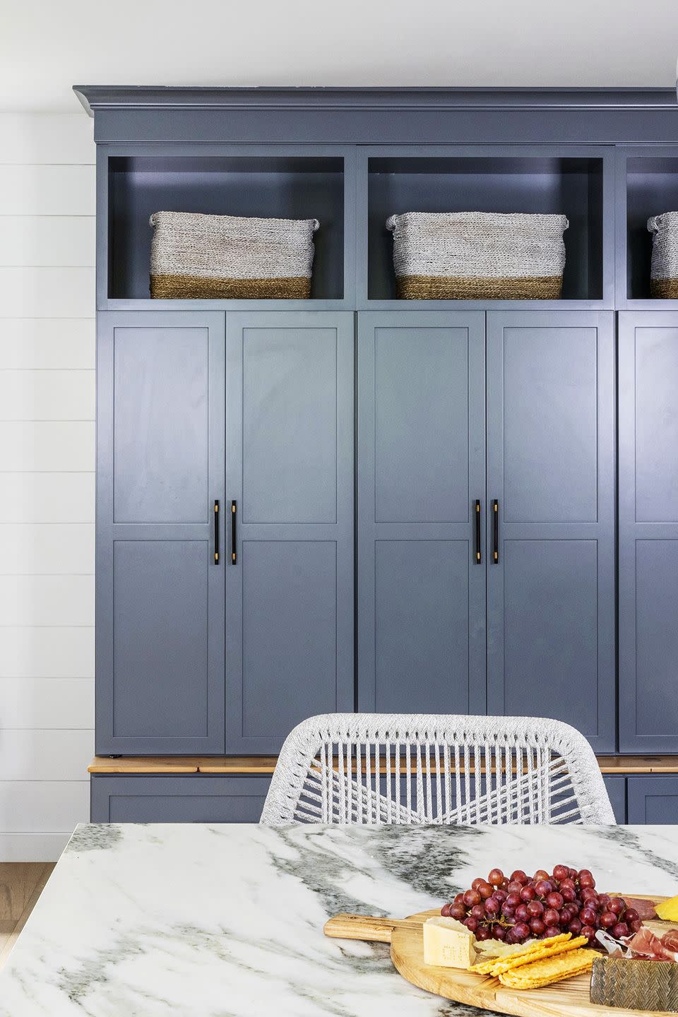 blue kitchen cabinets