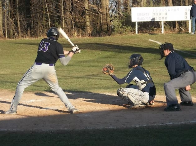 Jake Shortsleff, here at bat, struck out 20 batters among 21 outs in a complete game victory — Facebook