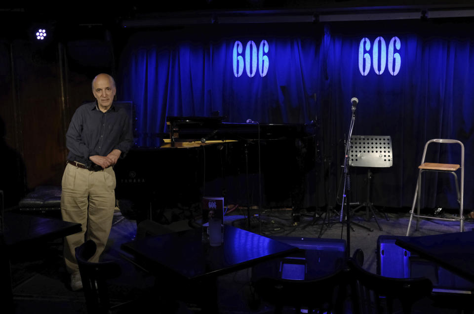 Steve Rubie poses for a portrait at his 606 music venue in London, Thursday, Aug. 6, 2020. More than 400 grassroots music venues in Britain are said to be at imminent risk of closure, although the government is currently pledging 2.25 million pounds in a “culture recovery package”, that wont be enough to reach the grass roots according to organisers. (AP Photo/Alastair Grant)