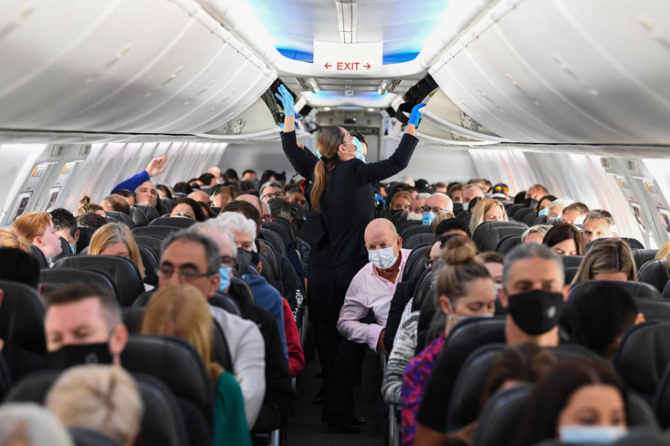 Passengers on a flight from Sydney to Adelaide in September. Source: Getty