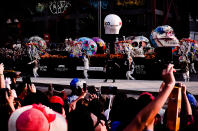 <p>Parade of mobile offerings, are part of the Day of the Dead festivities that took place in Mexico City on Oct. 28, 2017. (Photo: Omar Lopez/ZUMA Wire/ZUMAPRESS.com) </p>