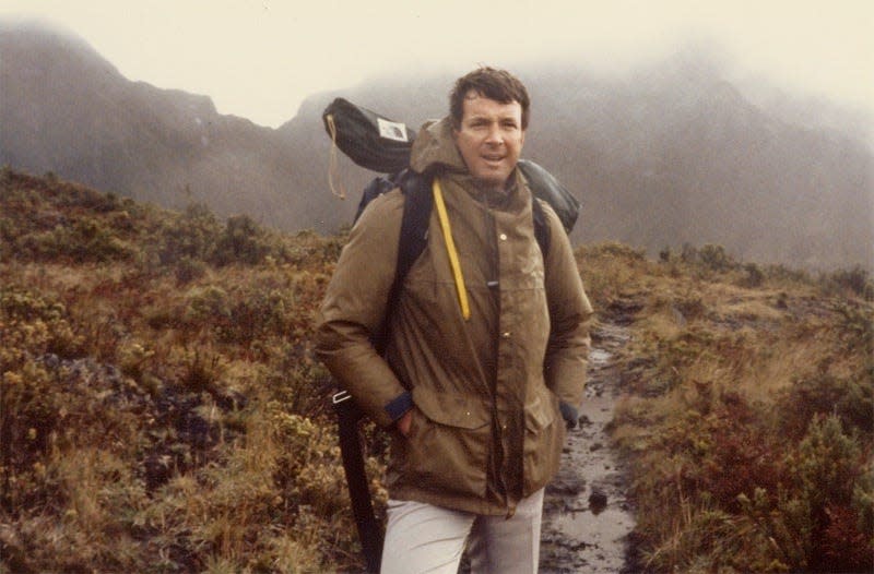 The late Michael Crichton, shown here in an undated photo, was a science lover whose passion for the natural world permeated his books, as is the case with "Eruption," a new book from James Patterson and Crichton who used Crichton's archives to complete the work.