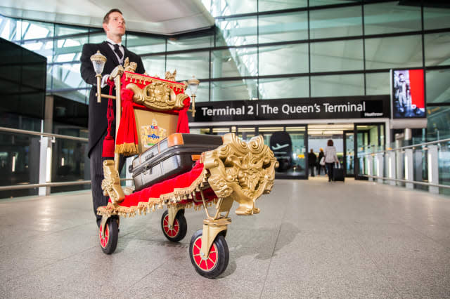 Heathrow Airport Terminal 2 London singing trolley