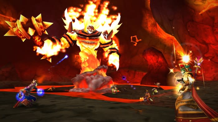 A molten core monster from World of Warcraft Classic.
