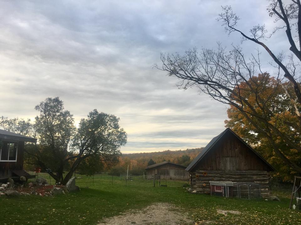 This Oct. 16, 2018 photo shows Stonehedge Farm in East Jordan, Mich., where Stonehedge Fiber Mill operates. (Shireen Korkzan via AP)