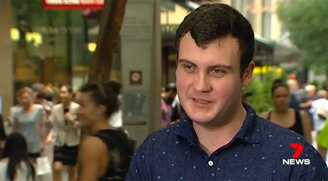 Jack Burrows was spat on by an angry customer. Photo: 7 News