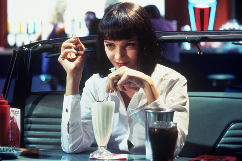 <p>Thurman's Wallace sported one of the most recognizable blunt bob and bangs combos in any movie, ever. It feels like it shouldn't work, but it really does! </p>