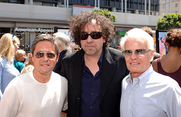 Brad Grey , Tim Burton and Richard D. Zanuck at the LA premiere of Warner Bros. Pictures' Charlie and the Chocolate Factory
