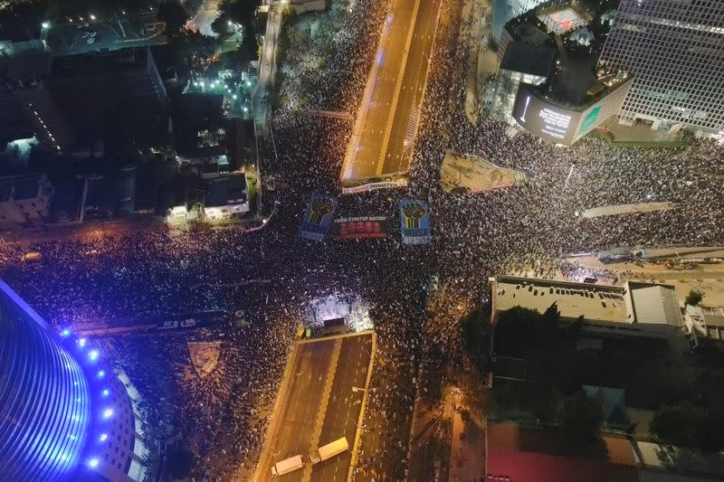 Protests against Israel's judicial overhaul, in Tel Aviv