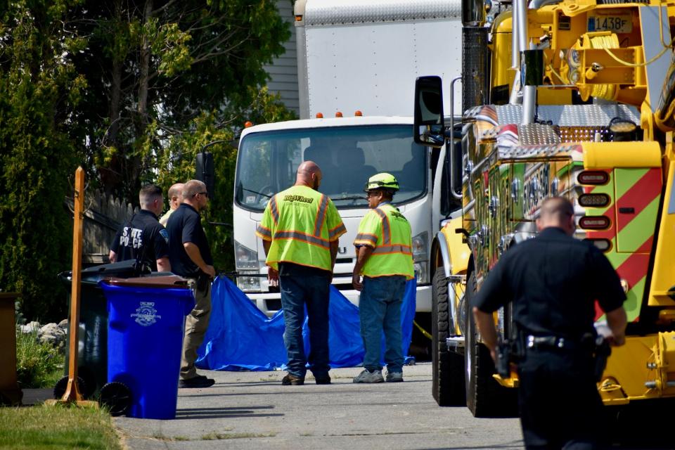 Fall River police are on the scene of a fatal pedestrian crash involving a box truck on Joseph Drive in Fall River on Wednesday, July 17, 2024.