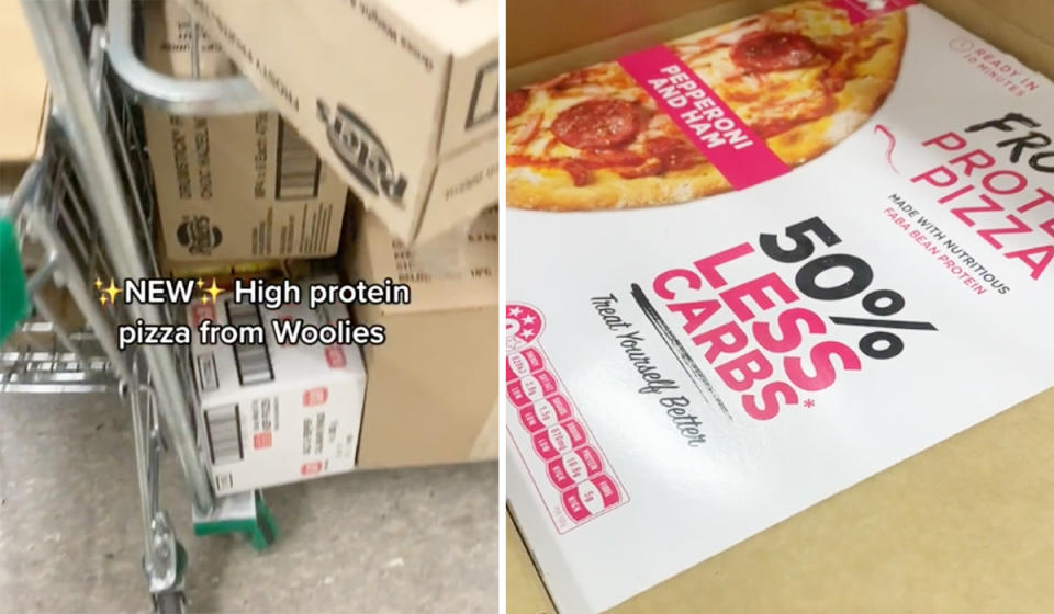 Woolworths  high protein pizza from FROPRO on tiktok