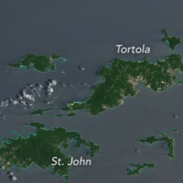 Hurricane Irma erreichte Spitzengeschwindigkeiten von 295 Kilometern und gilt als einer der schwersten Tropenstürme in der Karibik. (Bild-Copyright: Joshua Stevens/NASA Earth Observatory)