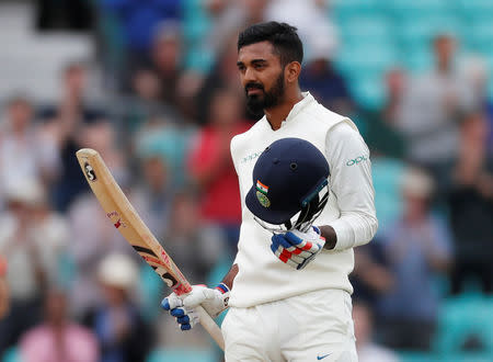 FILE PHOTO: Cricket - England v India - Fifth Test - Kia Oval, London, Britain - September 11, 2018 India's KL Rahul celebrates his century Action Images via Reuters/Paul Childs