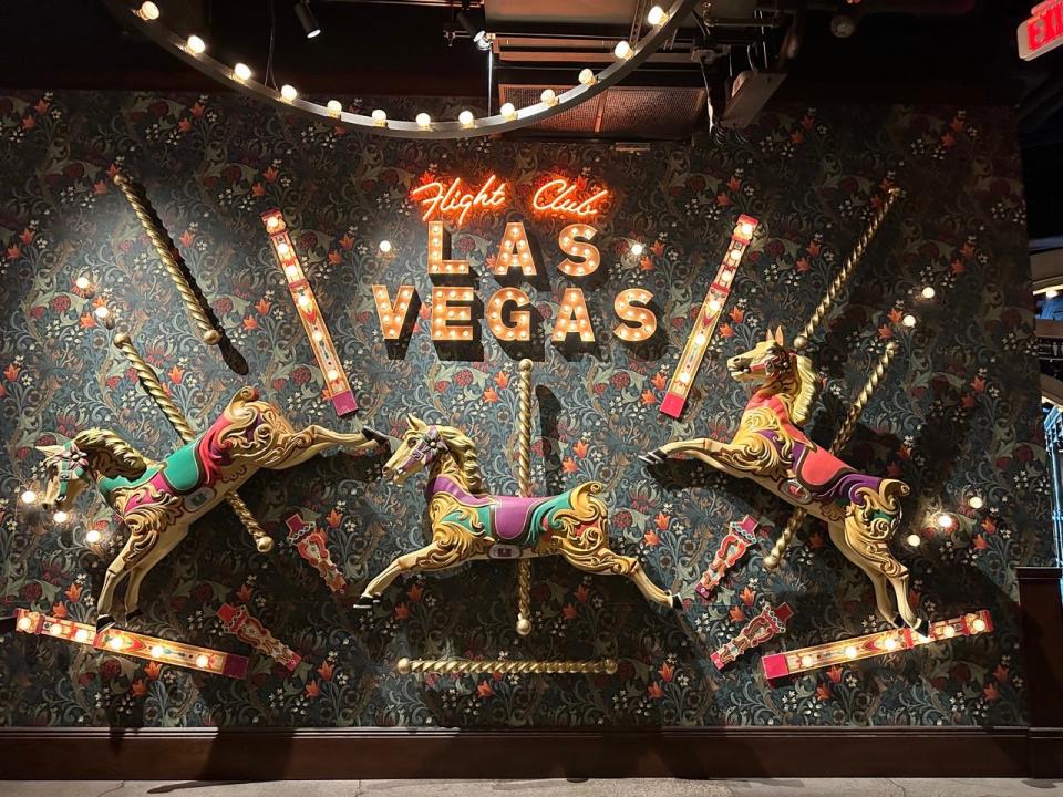 Flight Club Las Vegas lit-up sign 