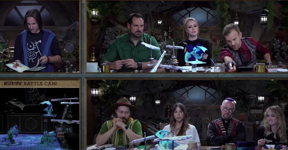 A screengrab from a "Critical Role" Mighty Nein Reunion livestream.