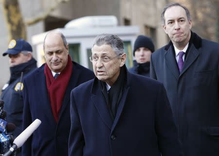 New York Assembly Speaker Sheldon Silver (C) leaves the U.S. Federal Court in the Manhattan borough of New York City January 22, 2015. REUTERS/Shannon Stapleton