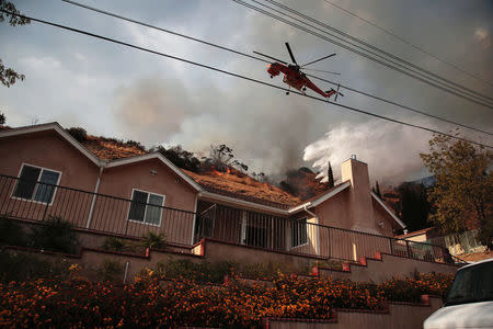 The La Tuna Canyon fire over Burbank, California, September 2, 2017. REUTERS/Kyle Grillot