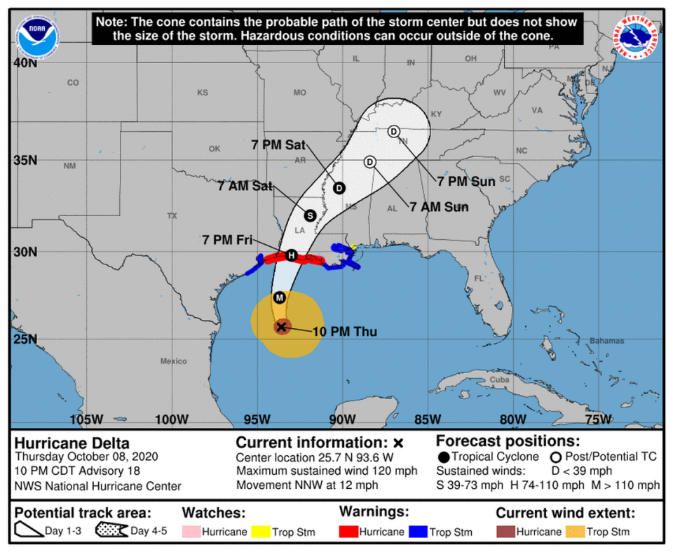 Hurricane Delta strengthened into a Category 3 storm ahead of schedule, and is now expected to make landfall in Louisiana as one.