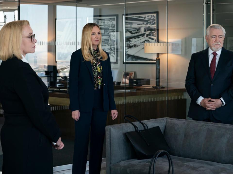 J Smith Cameron, Hope Davis and Brian Cox in ‘Succession' (Graeme Hunter/HBO)