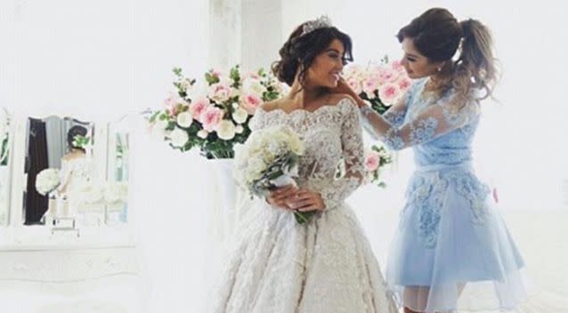 When Aysha Mehajer married Salim earlier this year, Aisha acted as bridesmaid. Photo: Instagram