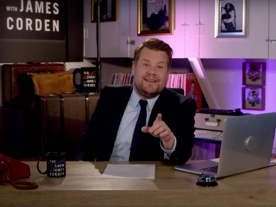 Corden filmed from his garage in March, but returned to the studio over the summer (CBS)