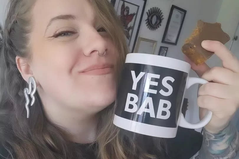 Mug from Punks and Chancers, cake from Lil's Parlour and earrings from Cola Cube Clay