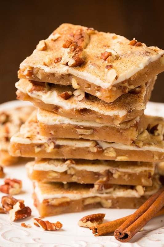<p>Cooking Classy</p><p>PSL addicts will love this.</p><p><strong>Get the recipe: <a href="https://www.cookingclassy.com/pumpkin-spice-english-toffee/" rel="nofollow noopener" target="_blank" data-ylk="slk:Pumpkin Spice Toffee;elm:context_link;itc:0;sec:content-canvas" class="link ">Pumpkin Spice Toffee</a></strong></p>