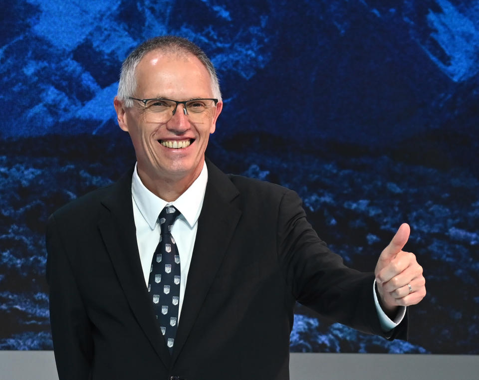 Carlos Tavares au Salon de l'automobile en 2022 (Crédits : Mustafa Yalcin/Anadolu Agency via Getty Images).