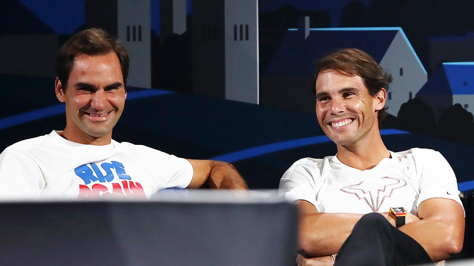 Roger Federer and Rafael Nadal, pictured here at the 2019 Laver Cup.