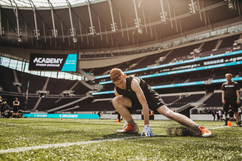 The NFL academy trails at the Tottenham Hotspur (NFL/Hamish Jordan)