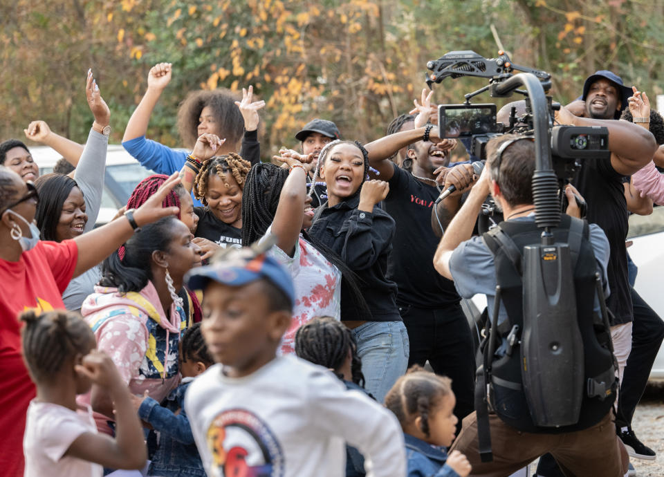 Animal lovers dance during the filming of the DDm video 