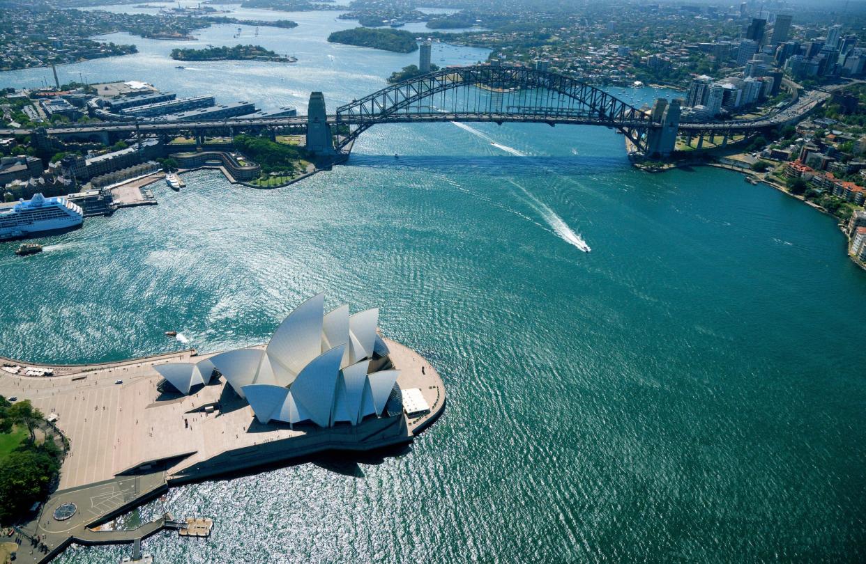 Aerial view of Sydney Harbor, Australia