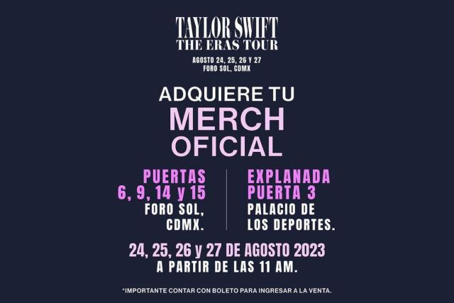 Checa los precios de la merch oficial de Taylor Swift en México