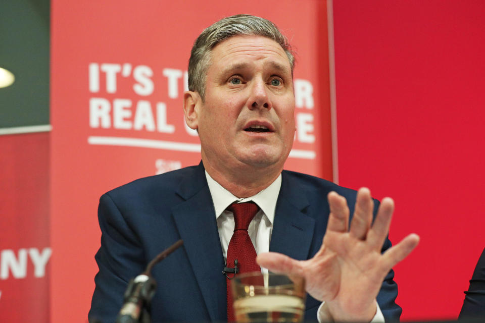 Shadow Brexit secretary Keir Starmer during a Labour Party press conference in central London.