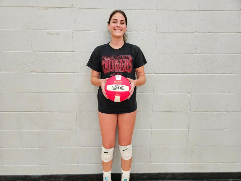 Foothill junior middle blocker Mia Wallace is part of a strong cast of hitters looking to repeat as section champions.