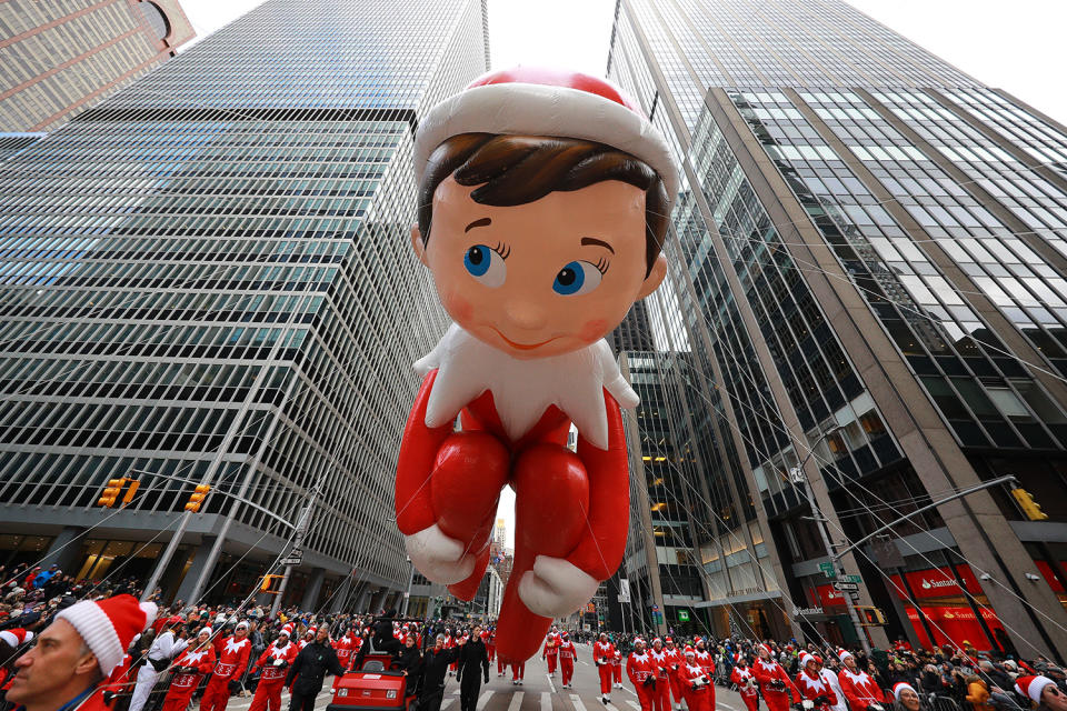 Santa’s favorite Scout Elf returns to the Big Apple for another Thanksgiving Day flight of delight! The Elf on the Shelf will be scouting the scene just ahead of the big man himself in the 93rd Macy’s Thanksgiving Day Parade. (Photo: Gordon Donovan/Yahoo News)  