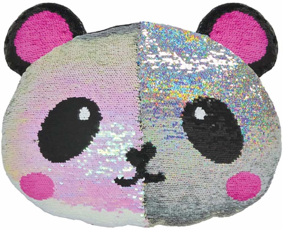 iscream Pretty Panda Reversible Sequin Pillow