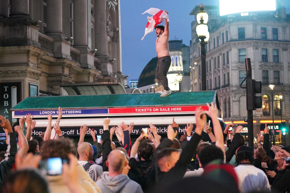 England fans have been enjoying a beer or few while watching the tournament, latest Ocado data suggests (PA)