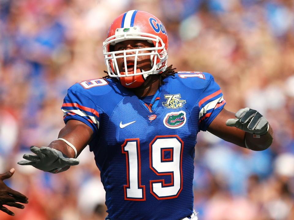 Tony Joiner, a one-time Florida Gators player shown in this 2007 photograph, will spend 20 years in prison for the 2016 murder of his girlfriend Heyzel Obando. He was sentenced Monday, June 5, 2023.